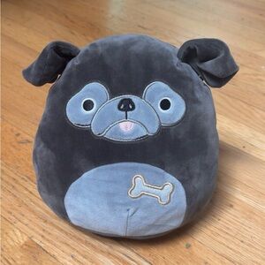 Squishmallows Black and Gray Dog Toy